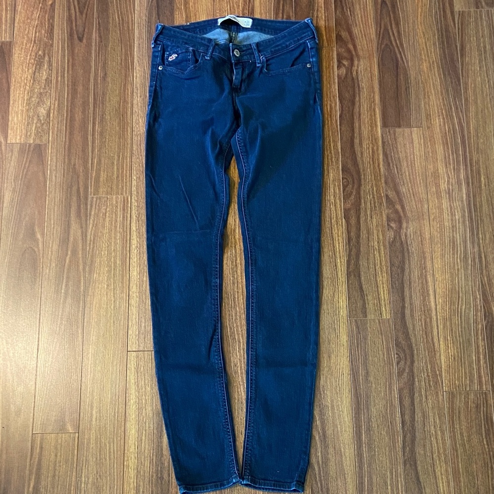 Hollister Women's Skinny Jeans - Dark Blue